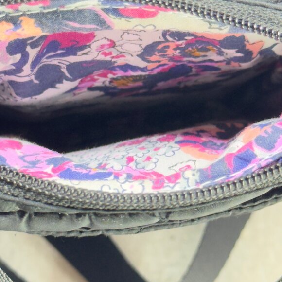 Vera Bradley Black Quilted Crossbody Bag With Clear ID Window & Adjustable Strap - Picture 7 of 11